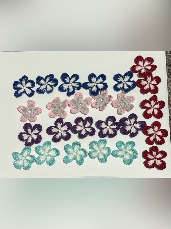 Accessories - Handmade crochet Floral Appliqué Pack 25 pcs Multicolor